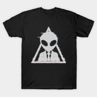 Space Alien Suit Triangle Glitched (Light) T-Shirt